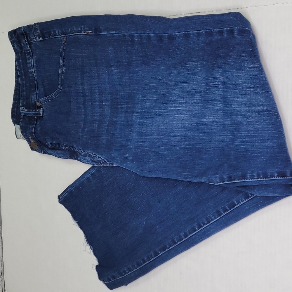Soft surroundings ultimate high rise frayed hem crop jeans